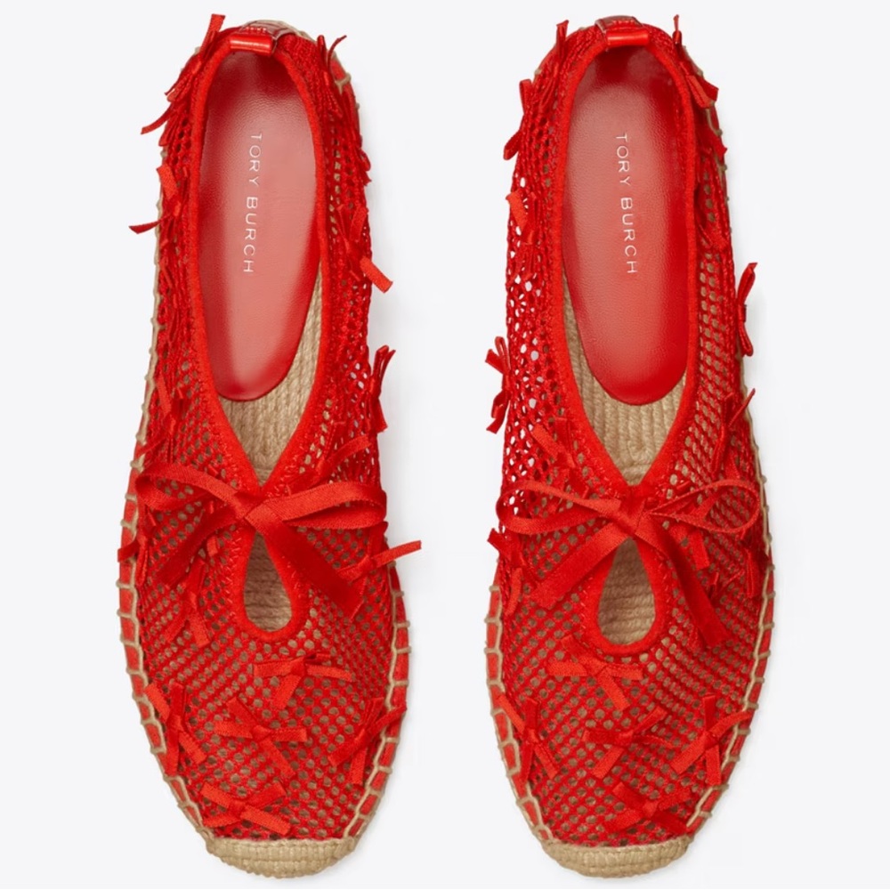 NEW Tory Burch Mini Bow Espadrille in Blazing Red - Picture 4 of 9